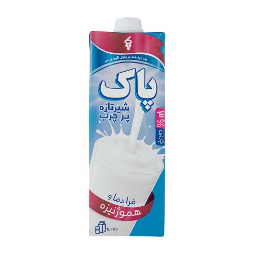 شیر پرچرب استریل 1 لیتری پاک