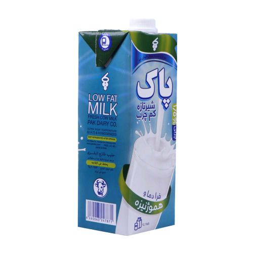 شیر کم چرب استریل 1 لیتری پاک